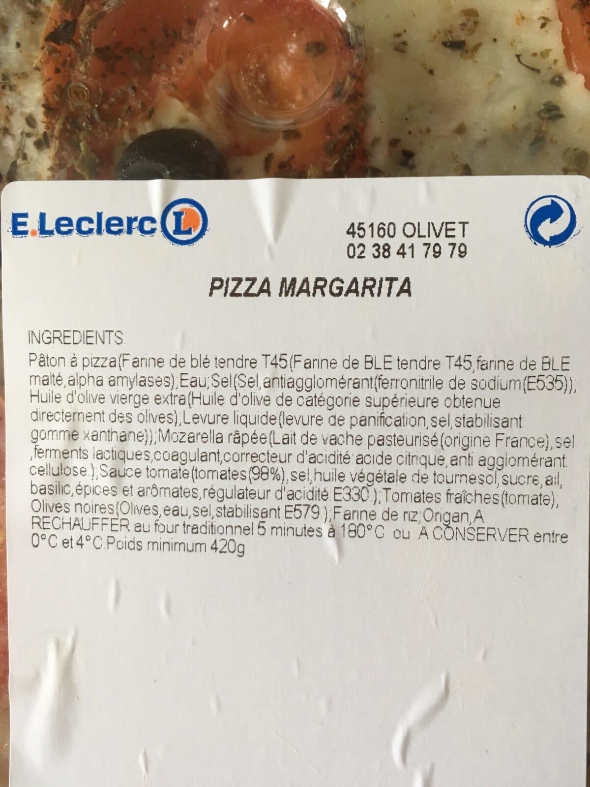 Open Food Facts Pizza margarita packshot