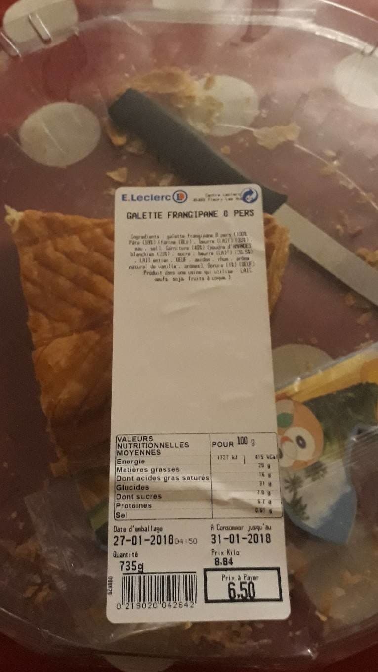 Leclerc Galette Frangipane 8 Personnes packshot