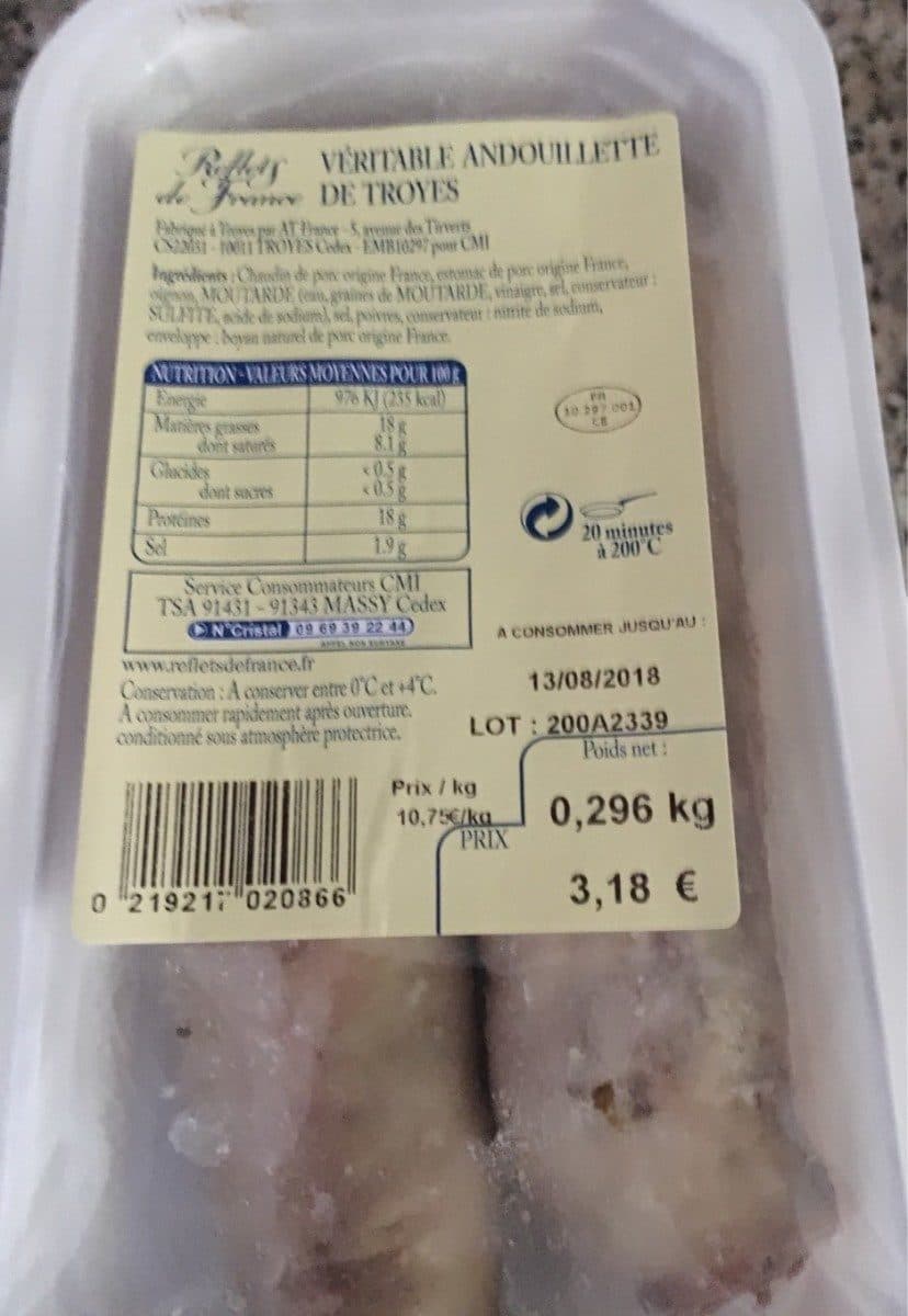 Open Food Facts Veritable andouillette de troyes packshot