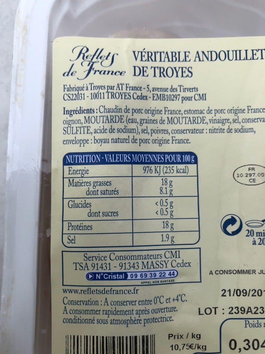Open Food Facts Veritable Andouillette de Troyes packshot