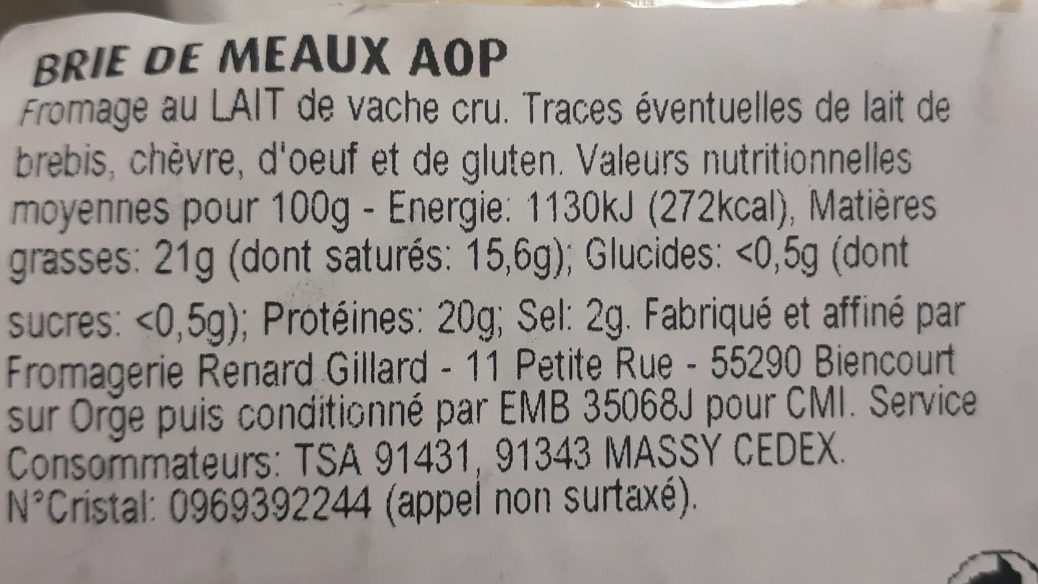 Open Food Facts Brie de meaux aop packshot