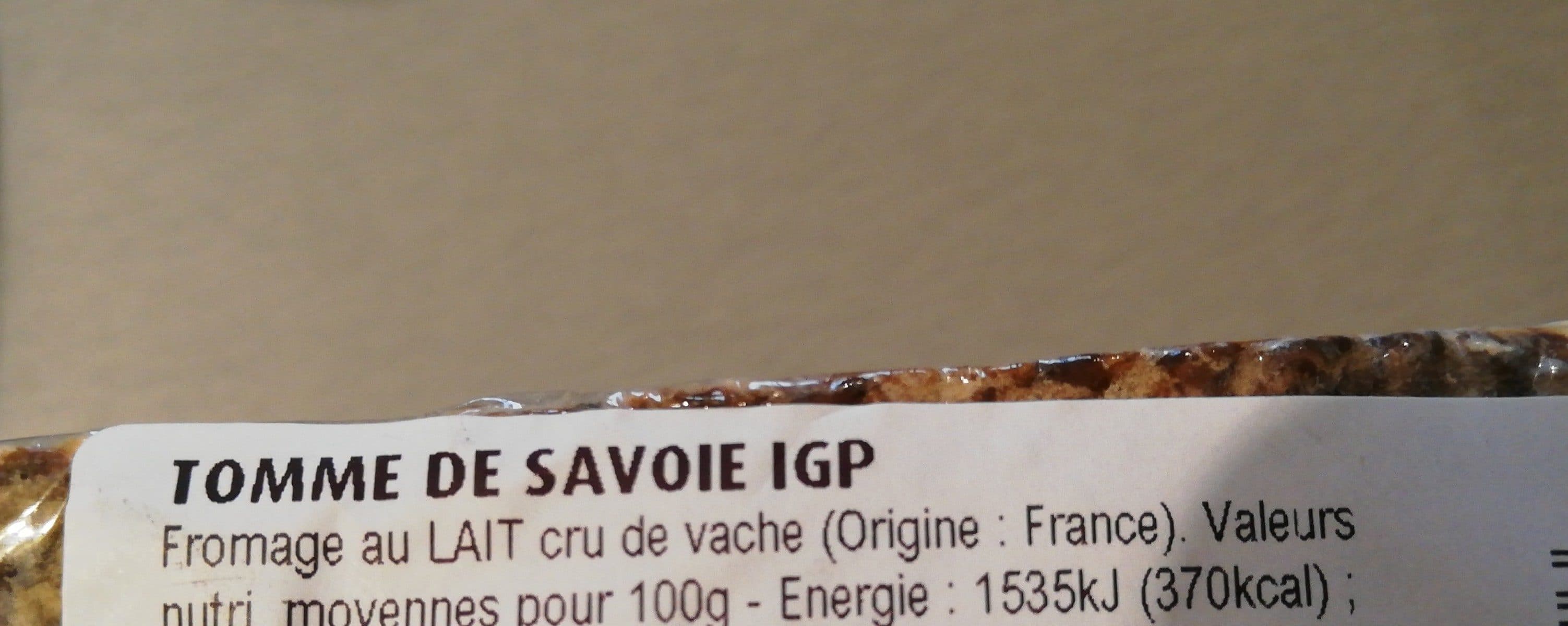 Open Food Facts Tomme de Savoie IGP packshot