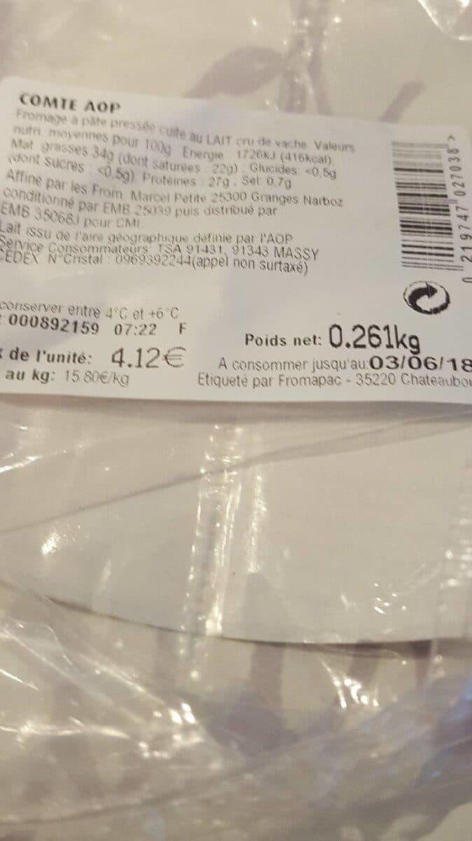 Open Food Facts Comté packshot