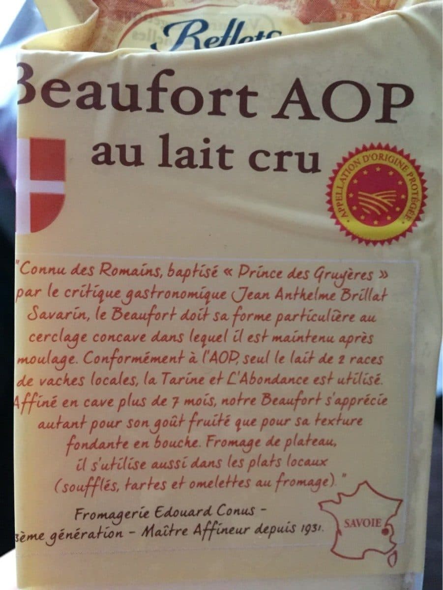 Open Food Facts Beaufort AOP au lait cru packshot
