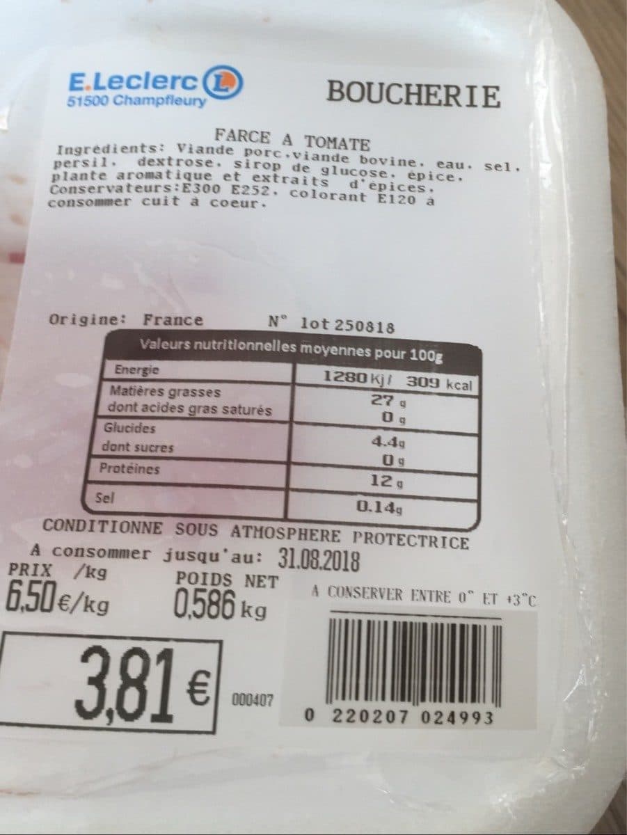 Open Food Facts Farce a tomate packshot