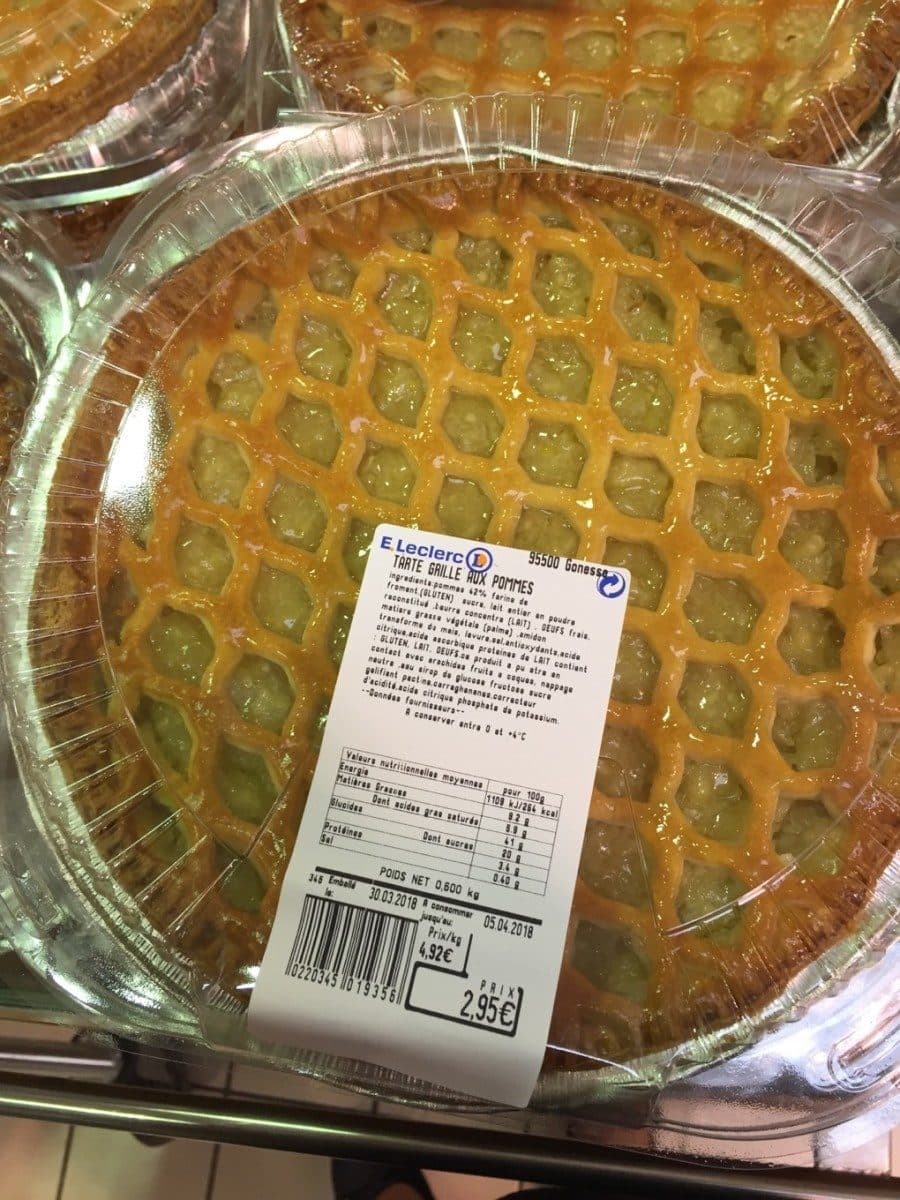 Open Food Facts Tarte au pomme grille packshot