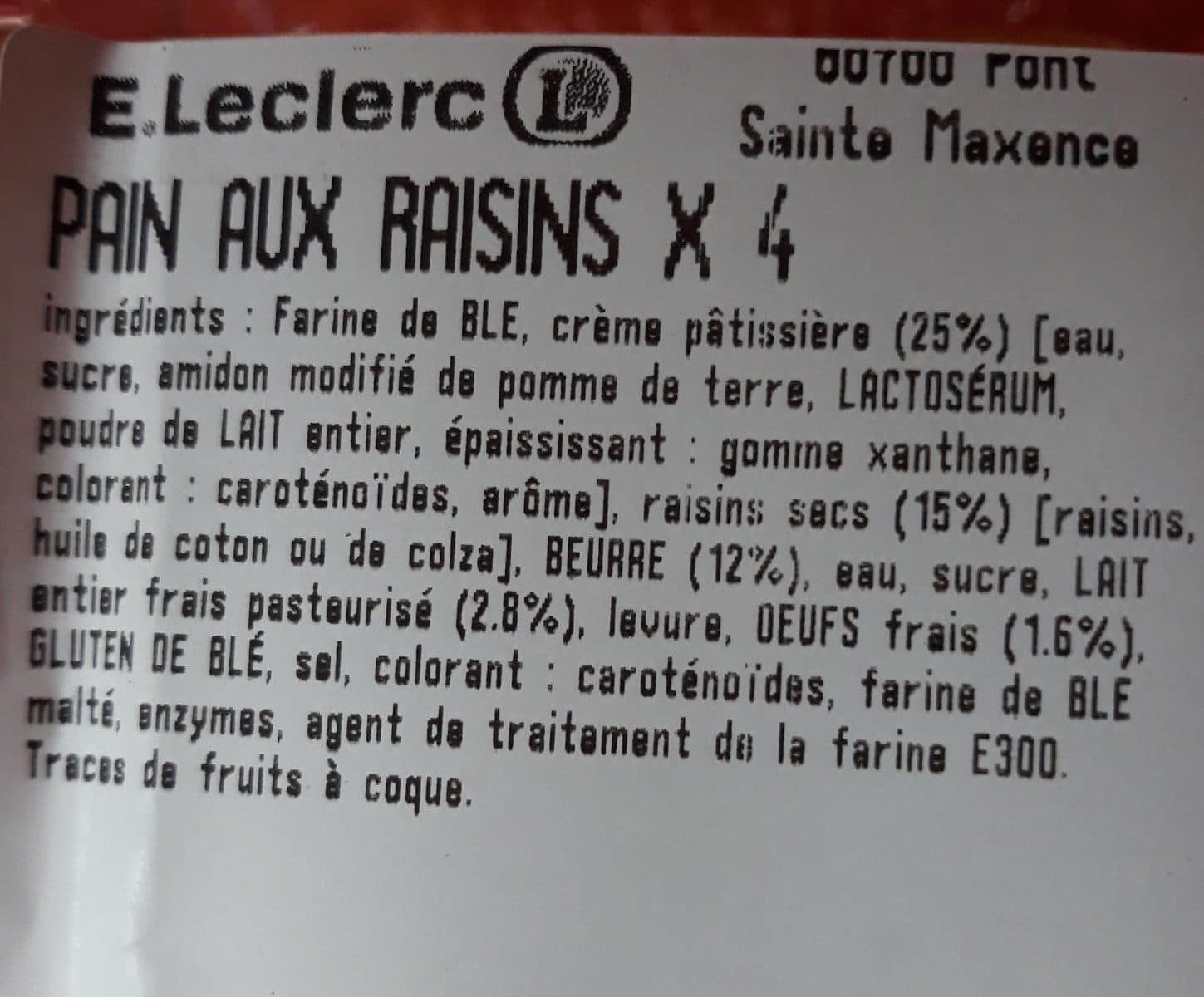 Open Food Facts Pain aux raisins packshot