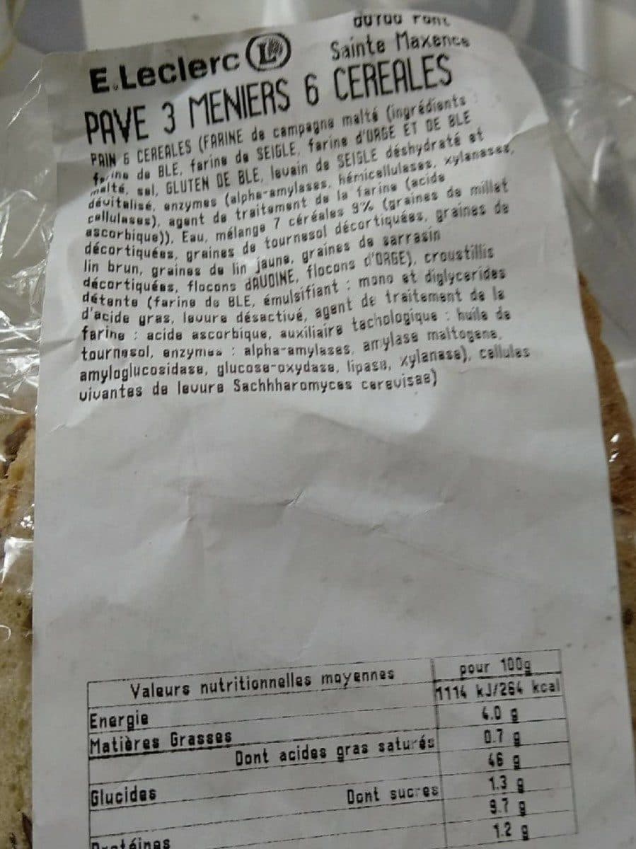 Open Food Facts Pave 3 meniers 6 céréales packshot