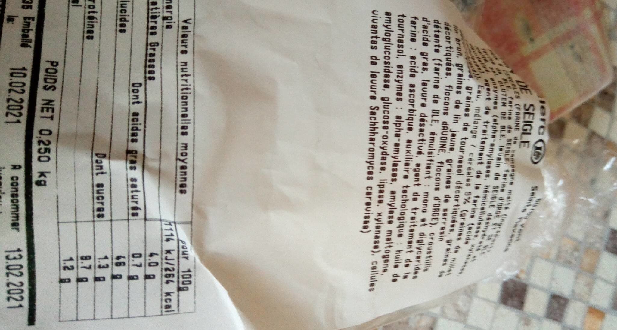 Leclerc Pain de seigle packshot