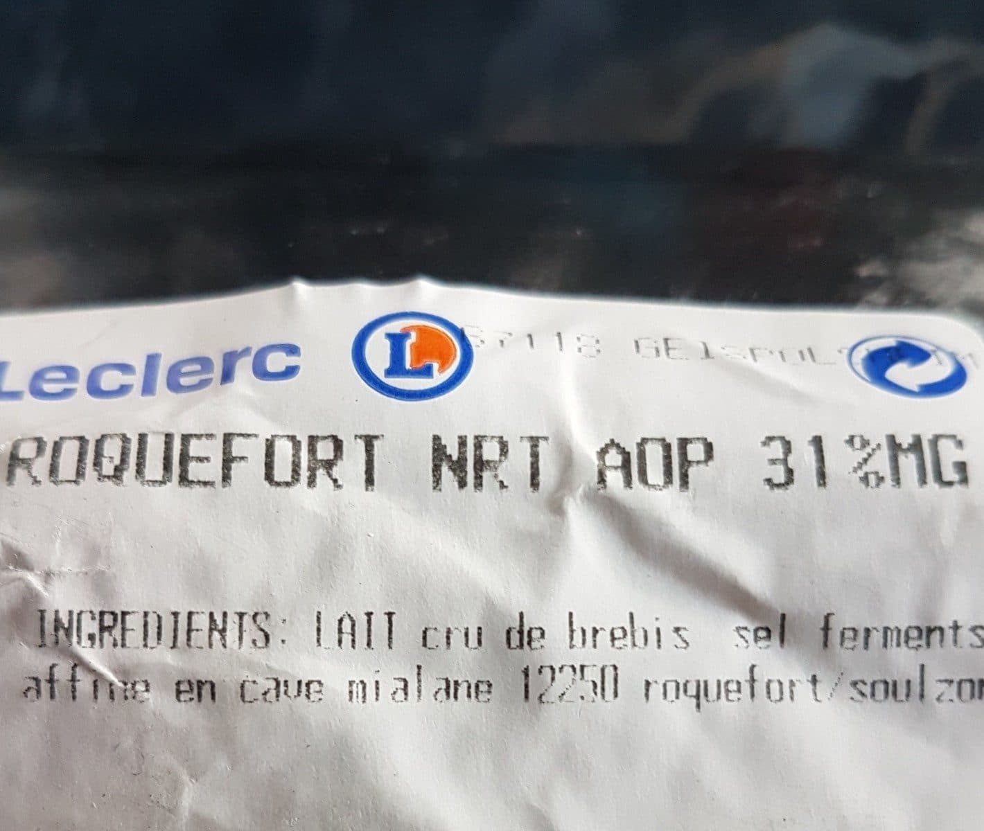 E.Leclerc Roquefort nrt aop 31%mg packshot