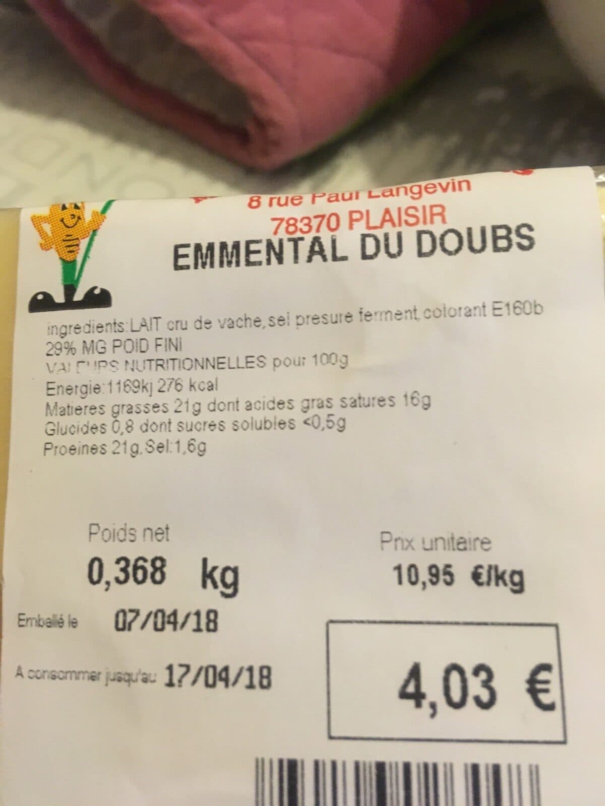 Open Food Facts Emmental du doubs packshot
