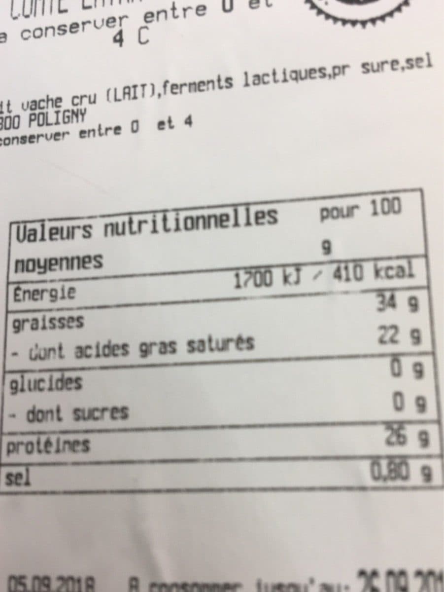 Open Food Facts Comte packshot