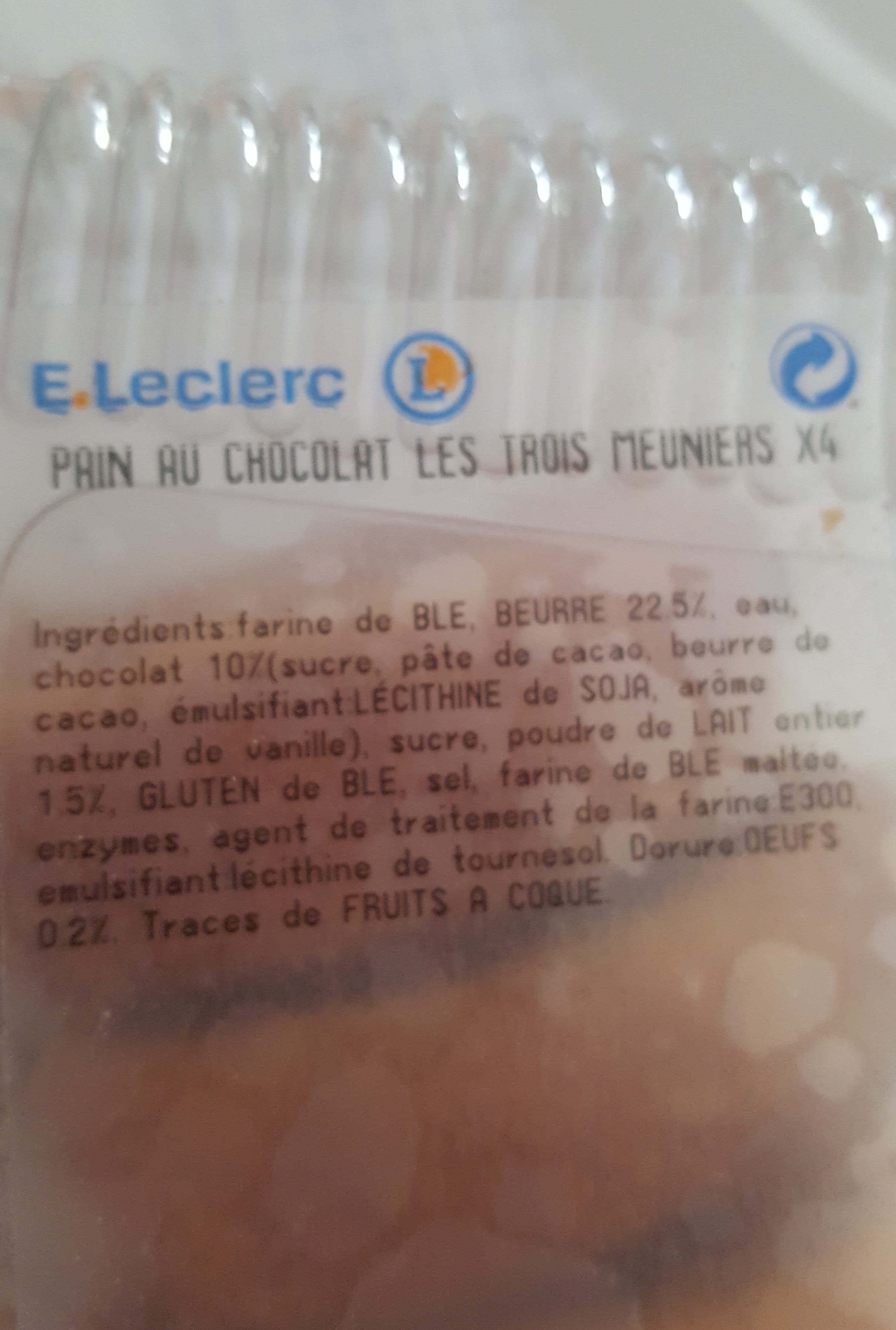 Leclerc Pain au chocolat les trois meuniers packshot
