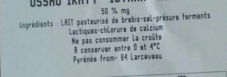 Open Food Facts Orsay Iraty "Istara" AOC Aop packshot