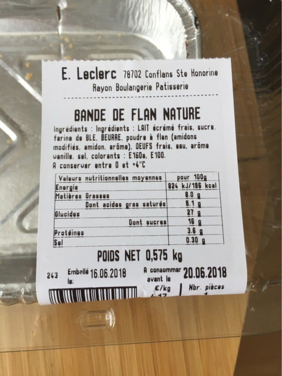 Open Food Facts Bande flan Nature packshot