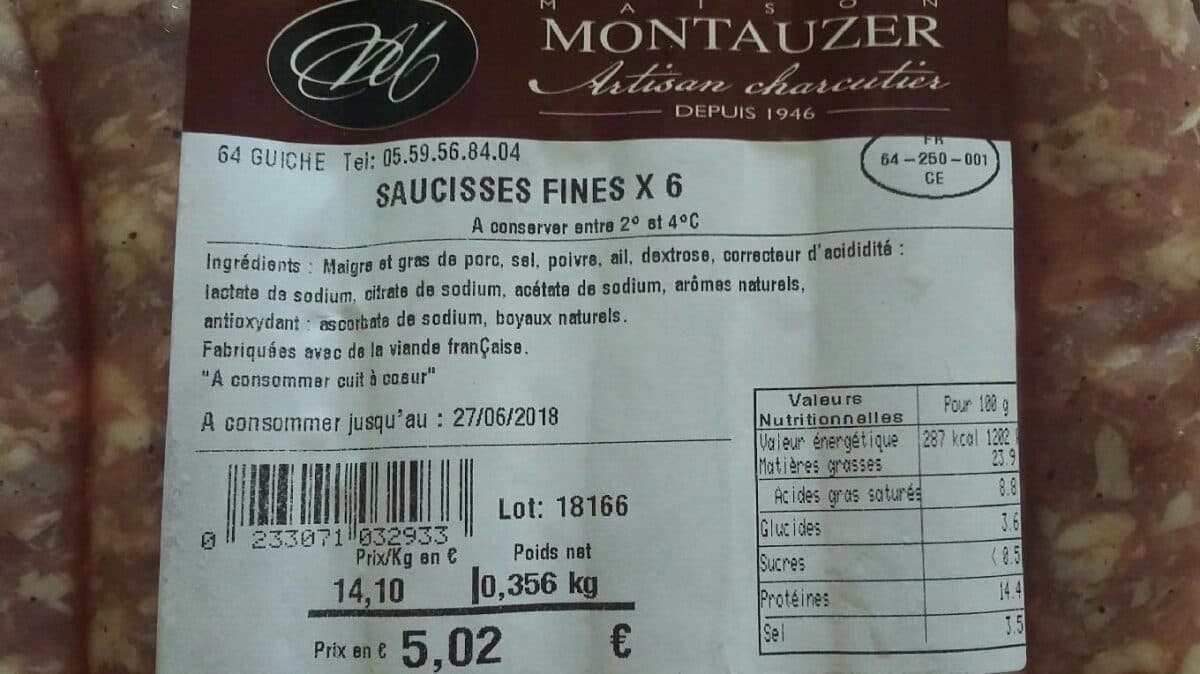 Open Food Facts Saucisses fines packshot