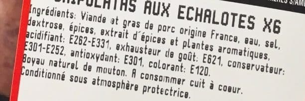 Charcuterie Carrel Chipolatas aux Échalotes packshot