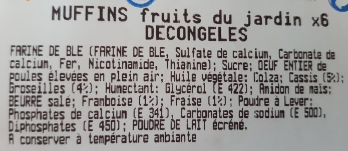 Open Food Facts Muffins fruit du jardin x6 packshot
