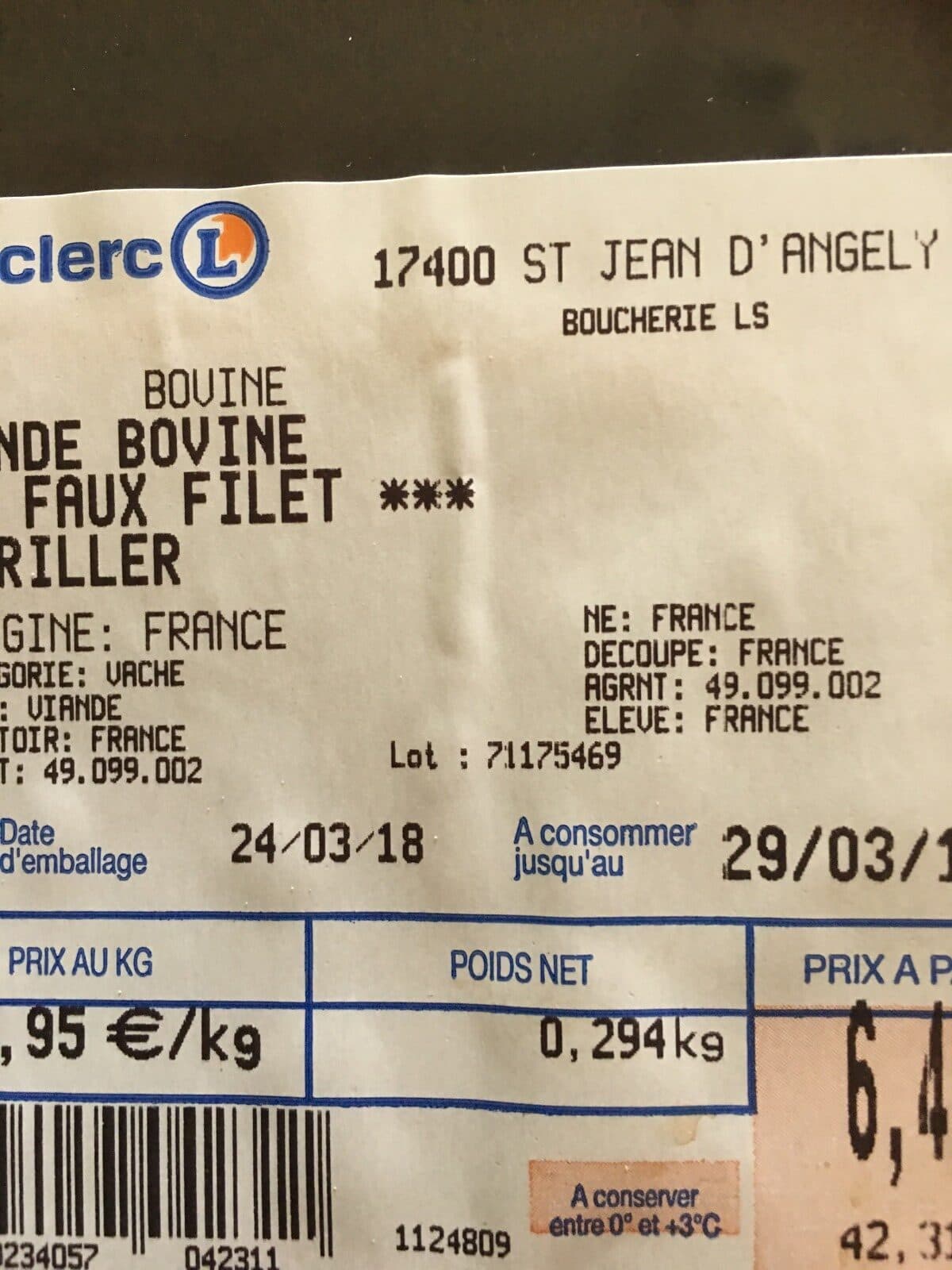 E.Leclerc Faux filet packshot