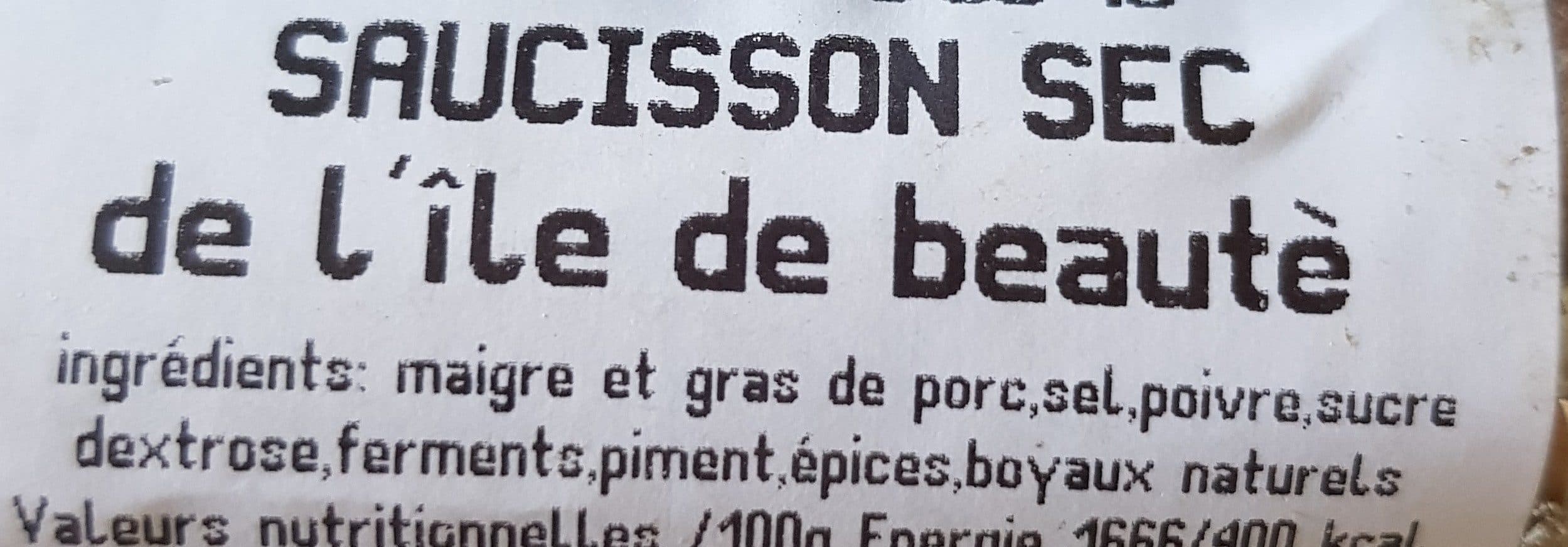 Open Food Facts Saucisson sec packshot