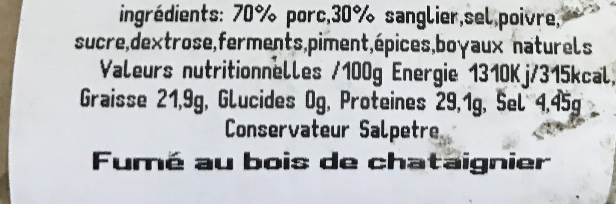 Semedu Saucisson au sanglier packshot