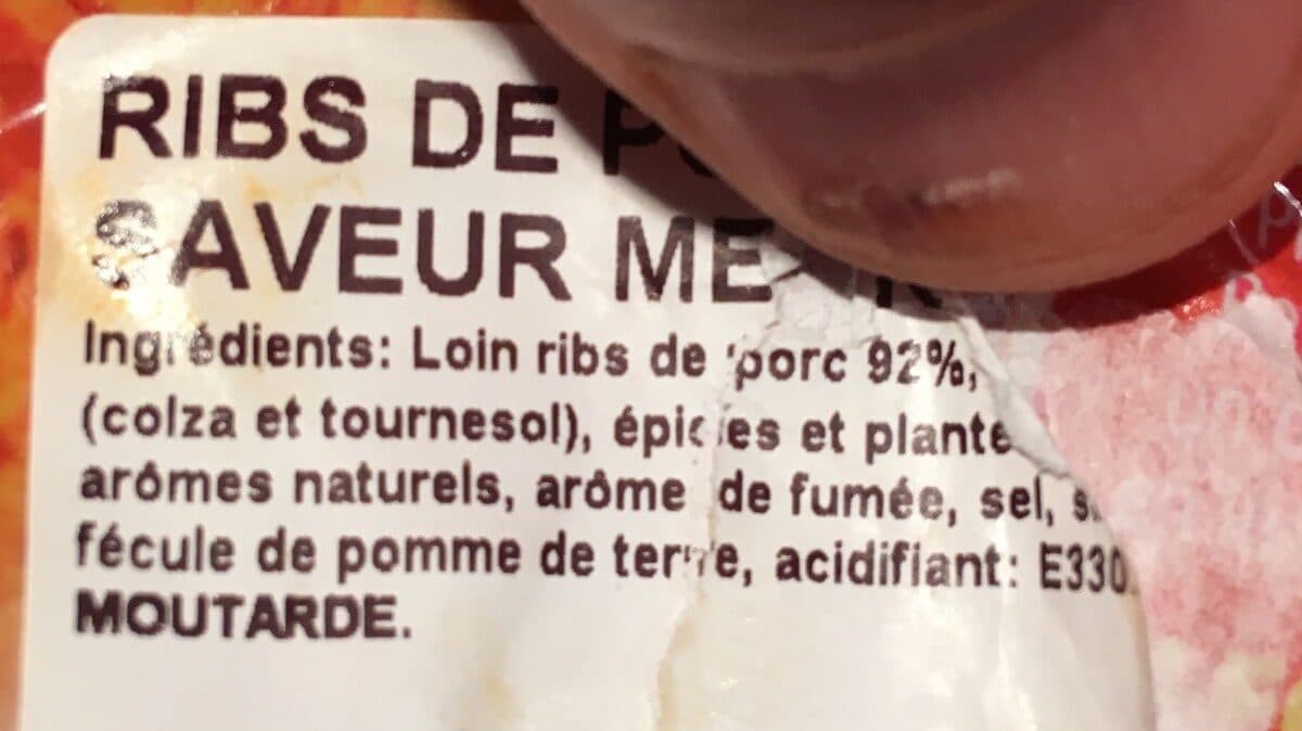 Open Food Facts Barbecue ribs a la mexicaine packshot