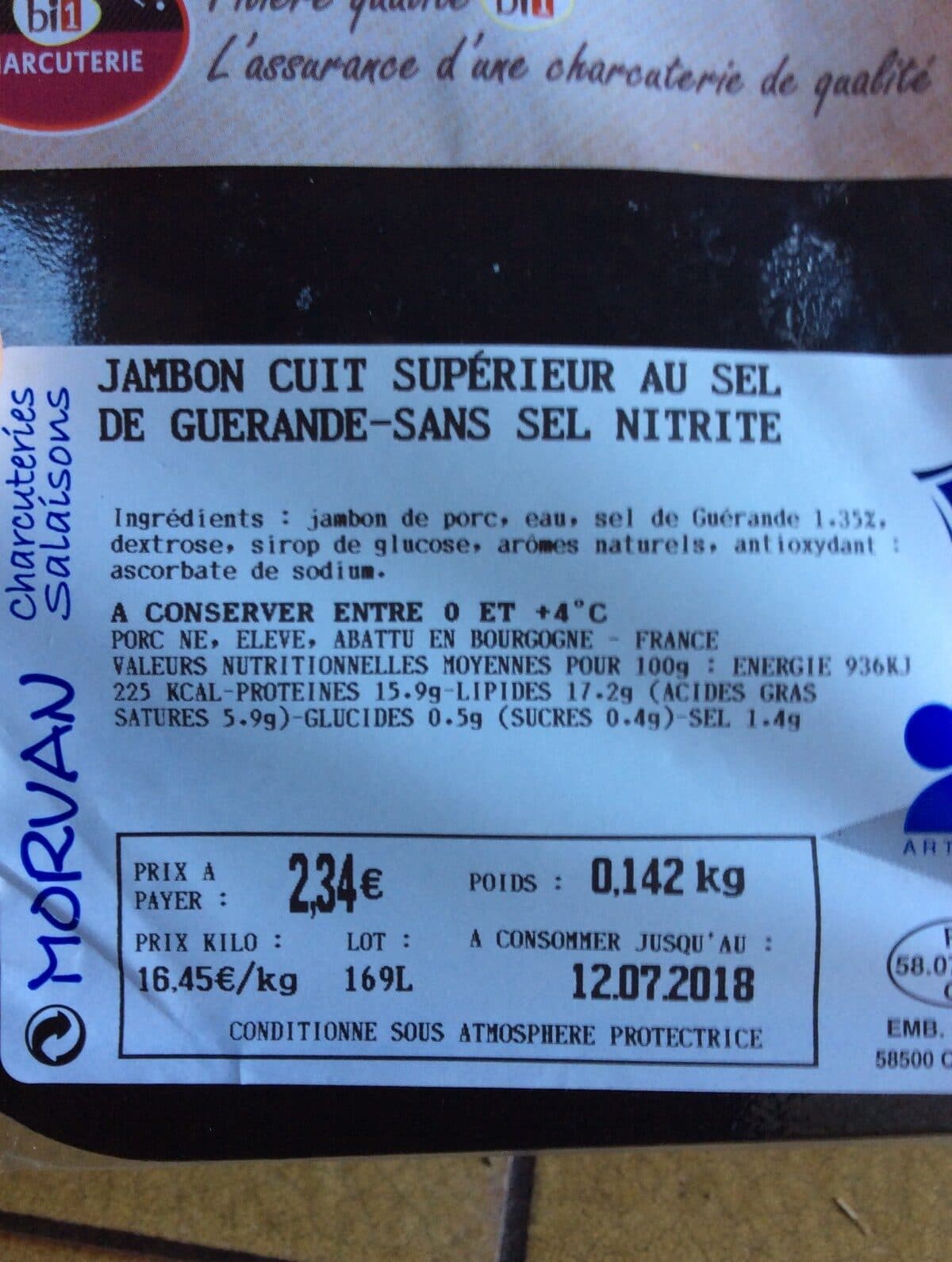 Open Food Facts Jambon cuit superieur packshot