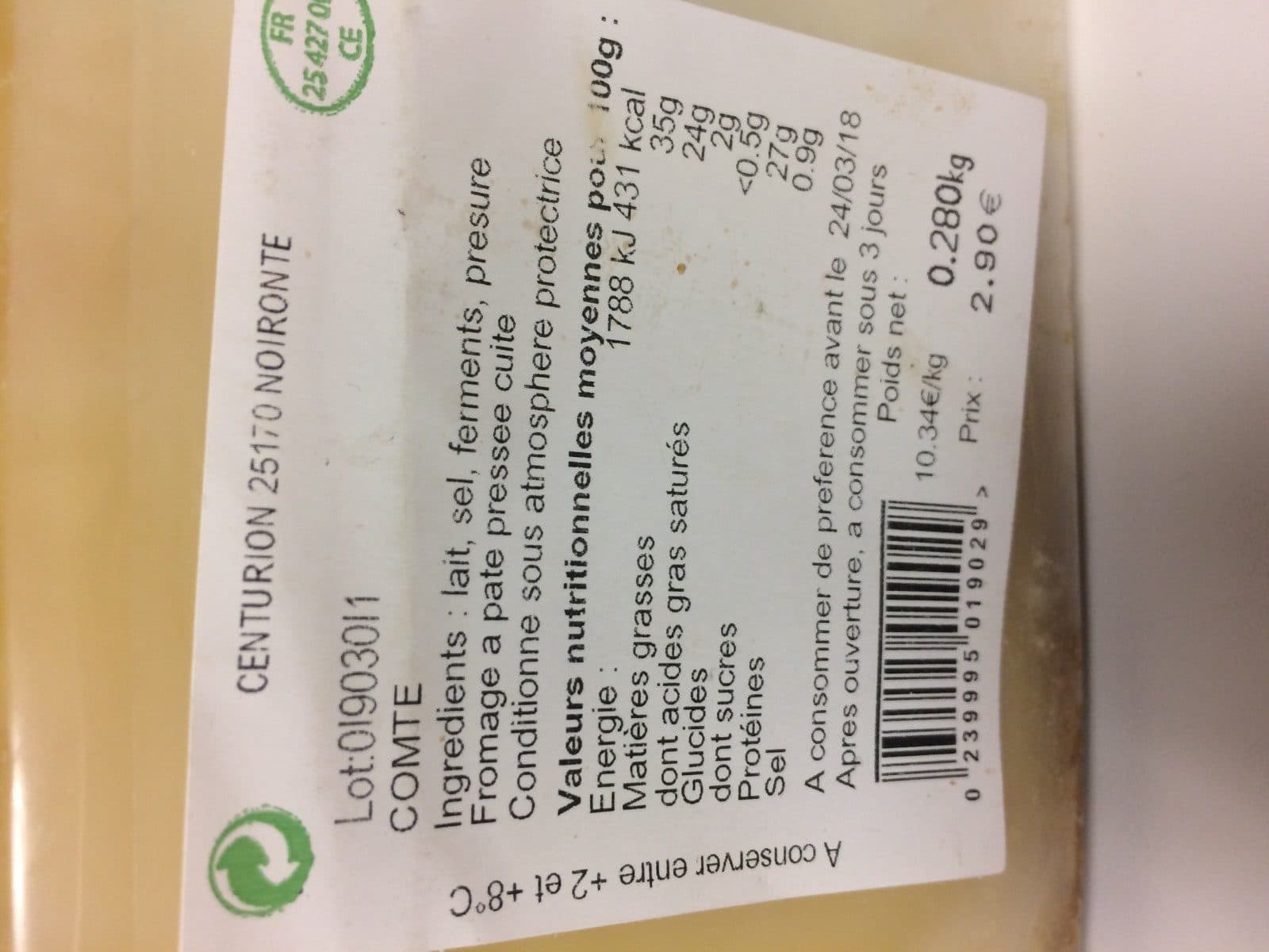Comté comté packshot