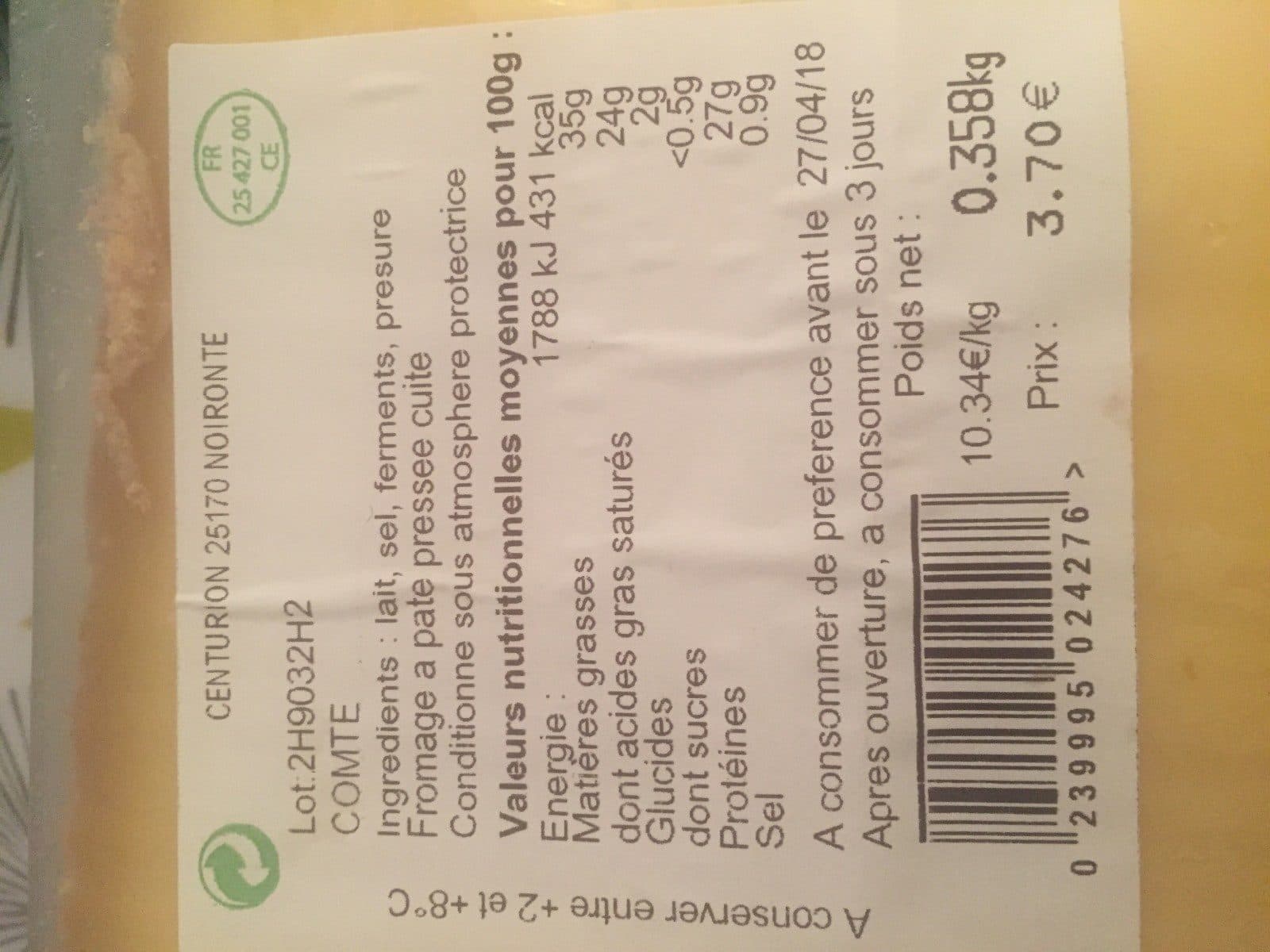 Comté Comté packshot