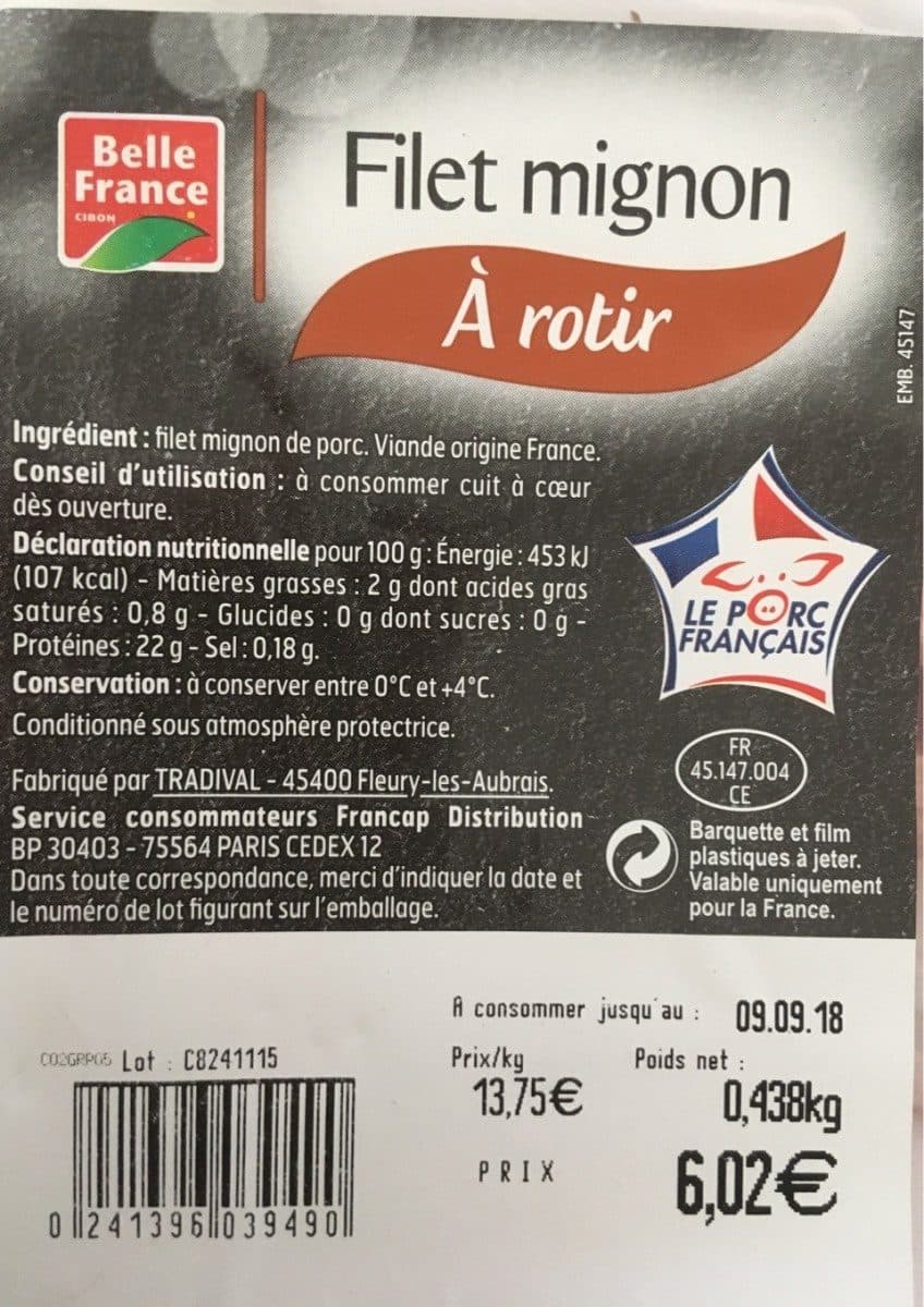 Belle France Filet mignon packshot