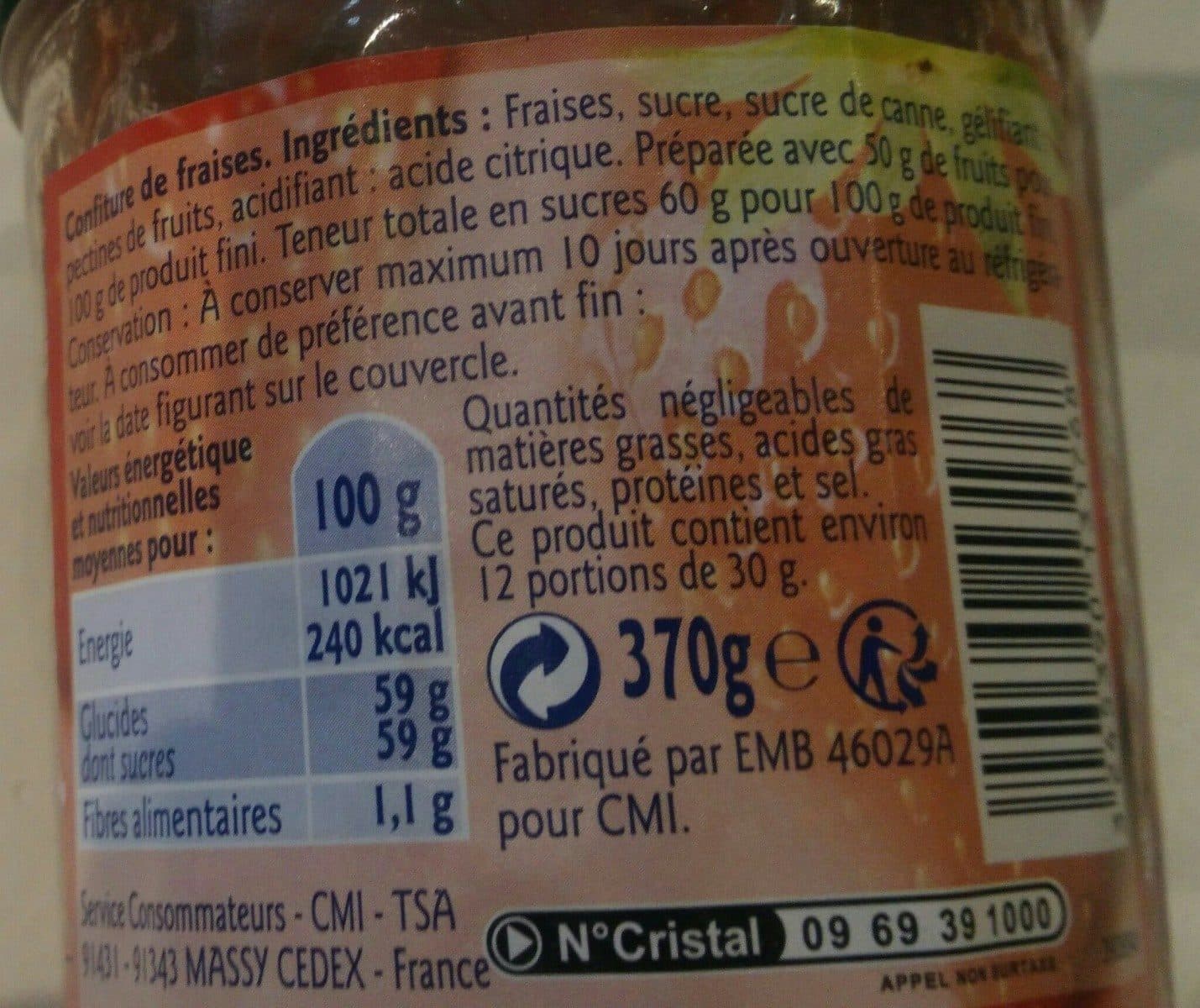Open Food Facts Confiture Fraise packshot