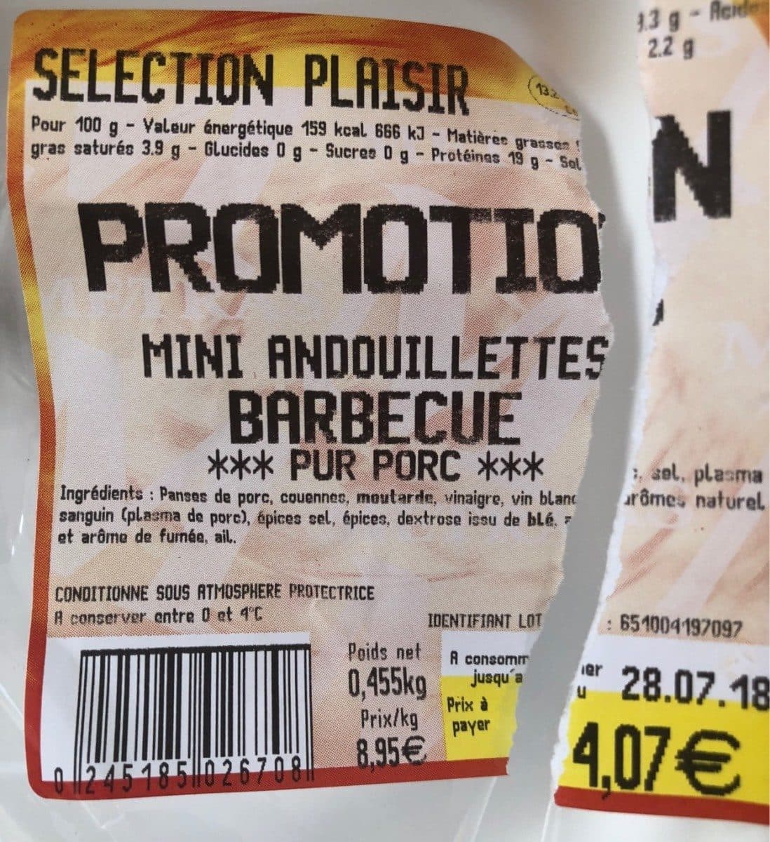 Open Food Facts Mini andouillettes special barbecue packshot