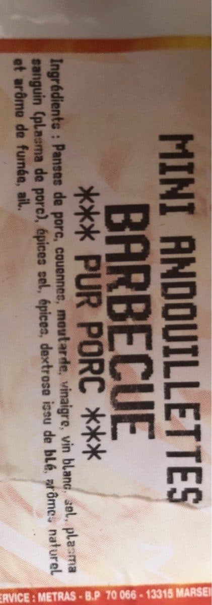 Open Food Facts Mini andouillettes special barbecue packshot