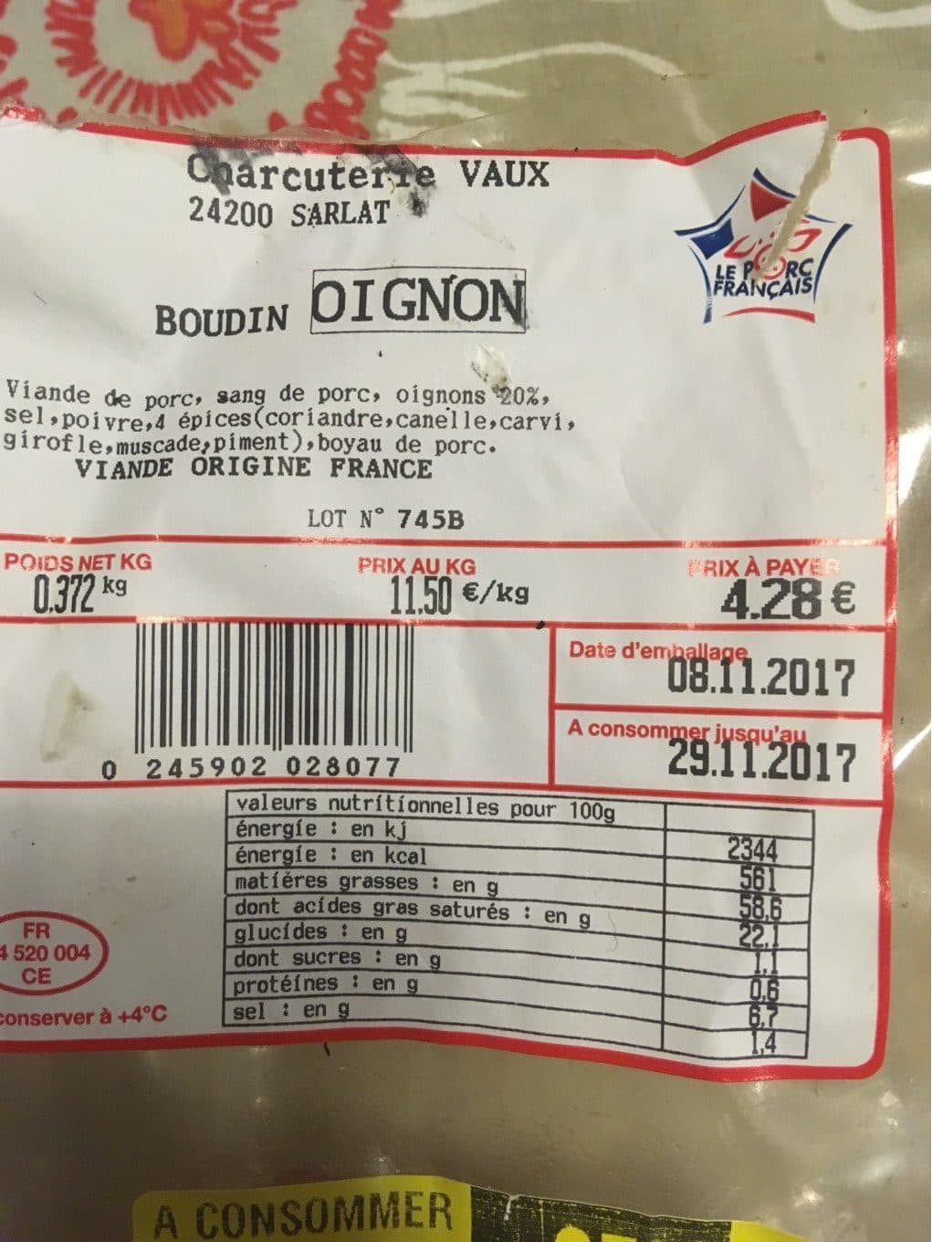 Charcuterie Vaux Boudin packshot