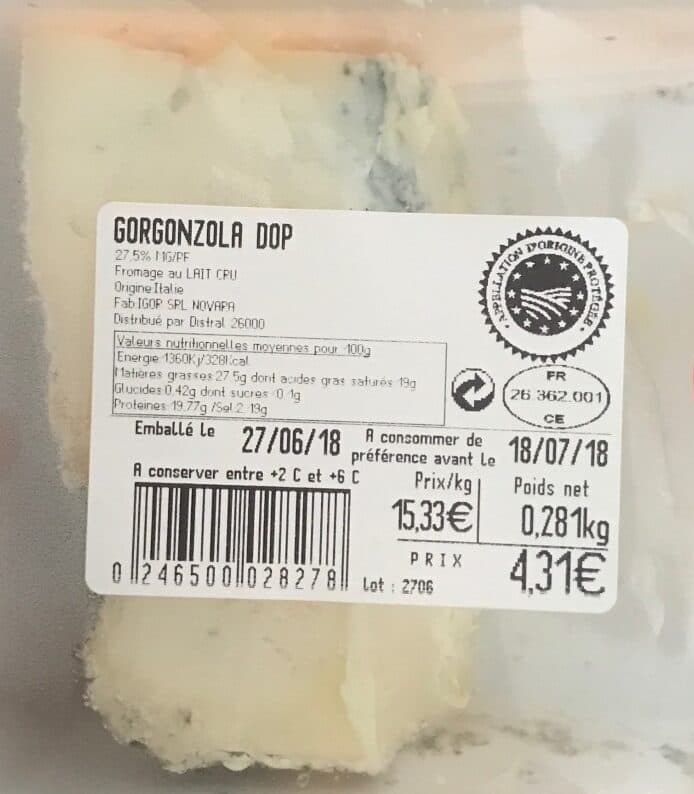 Open Food Facts Gorgonzola dop packshot