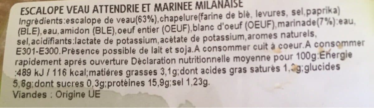 Open Food Facts La milanaise packshot