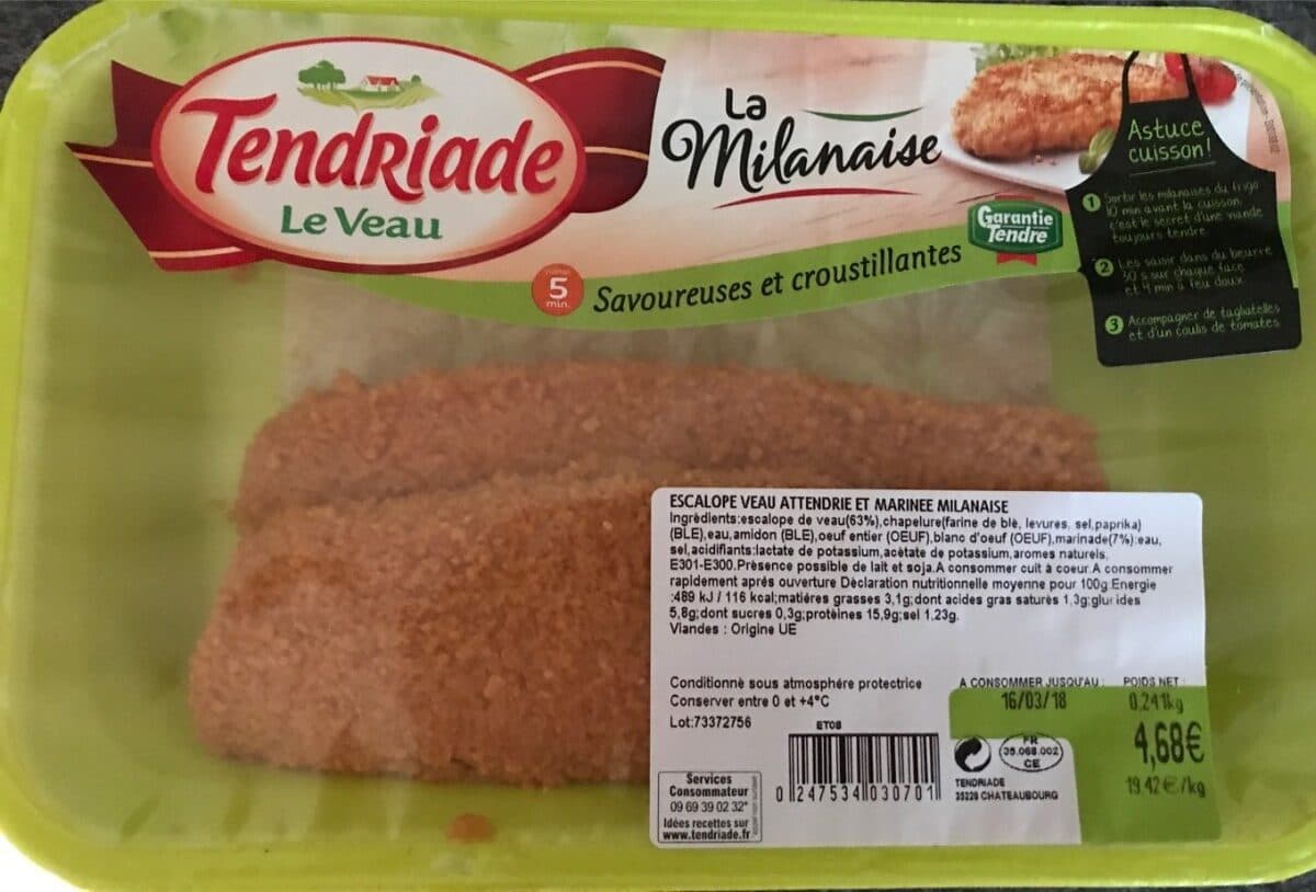 Open Food Facts La milanaise packshot