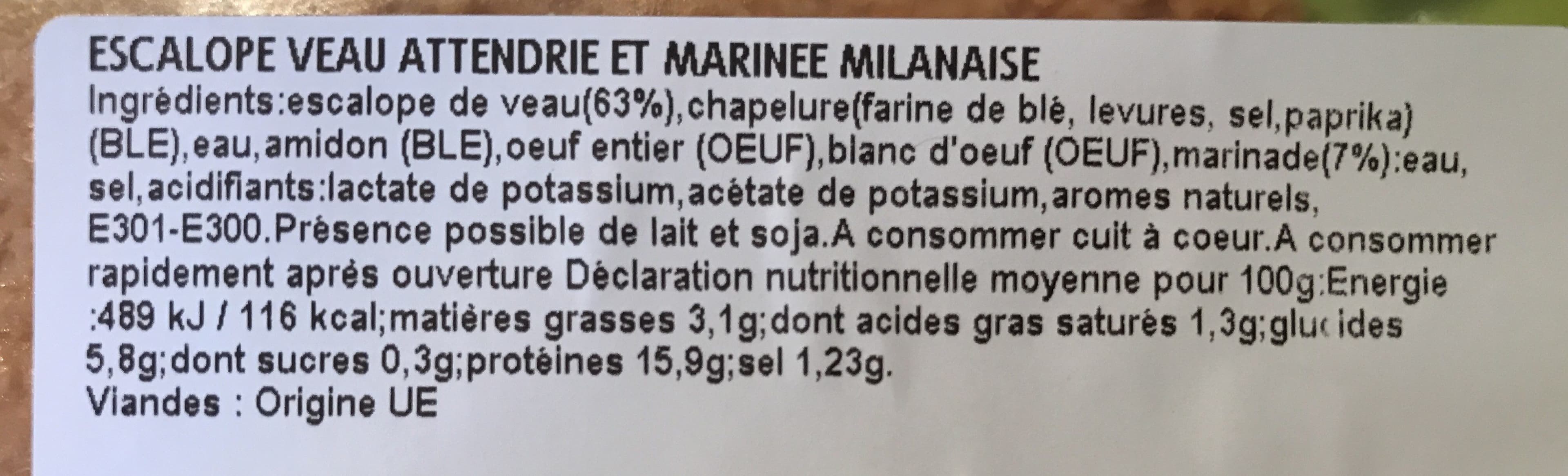 Open Food Facts La milanaise packshot