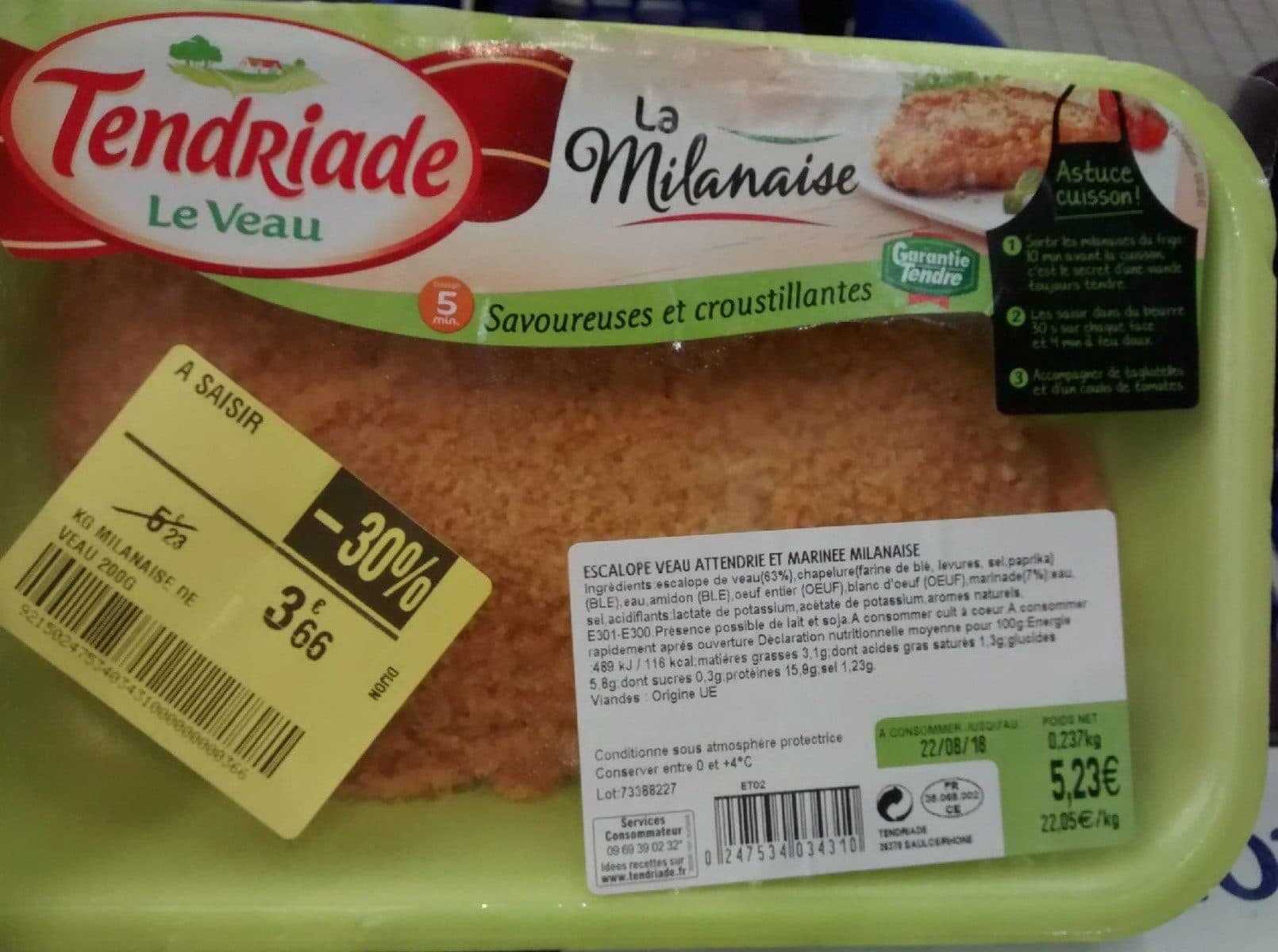 Open Food Facts La milanaise packshot