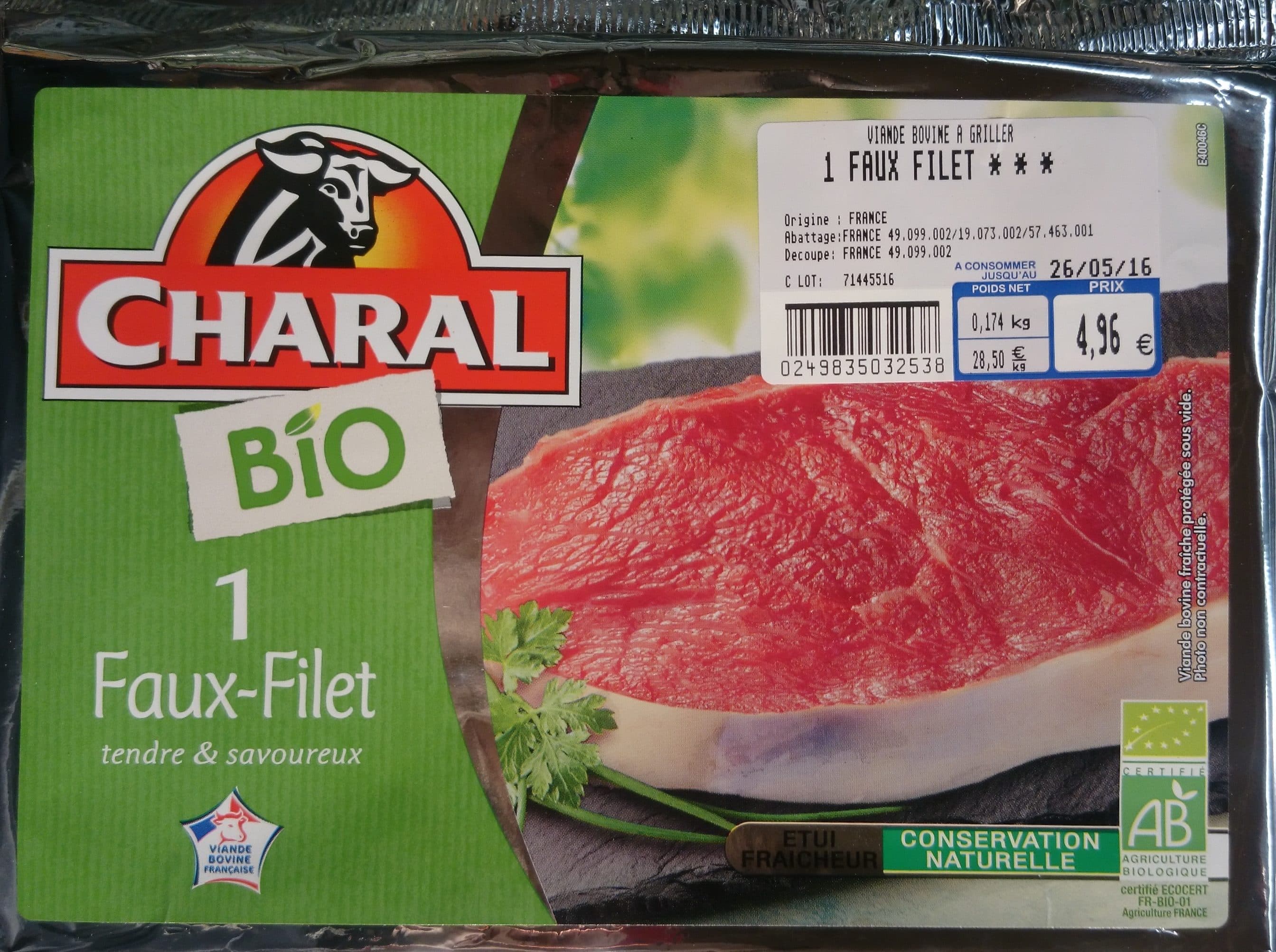 Charal Faux-Filet Bio packshot