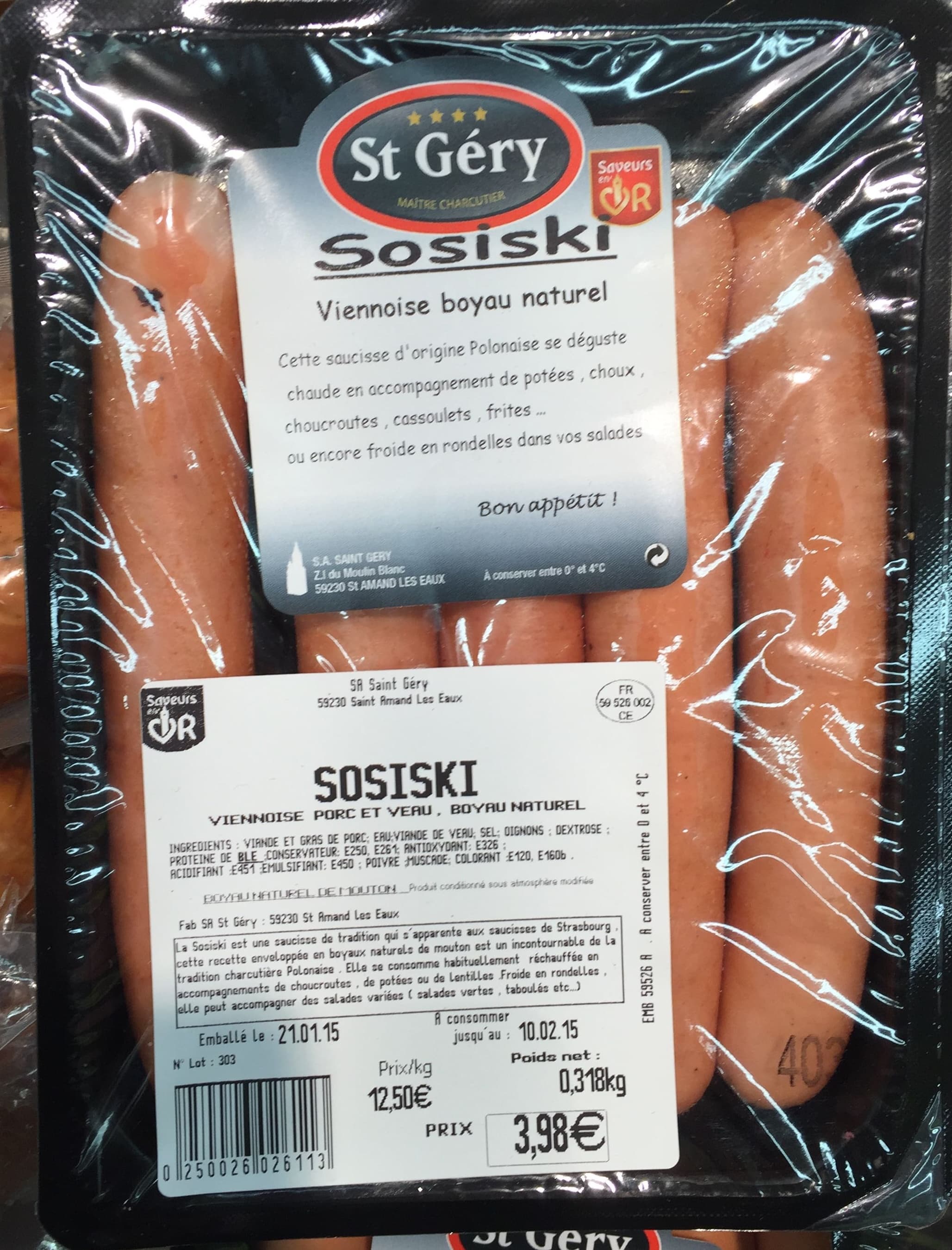 St Géry Sosiski packshot