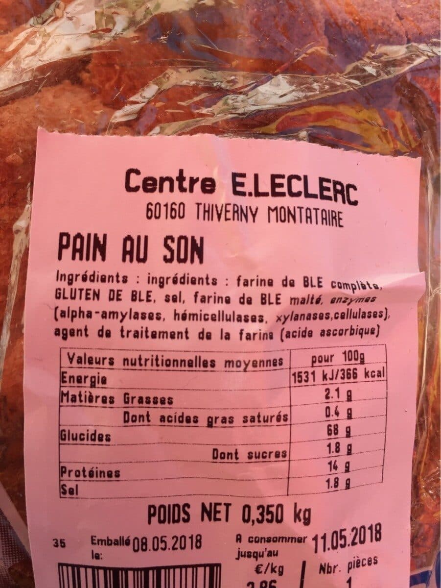 Open Food Facts Pain de son packshot