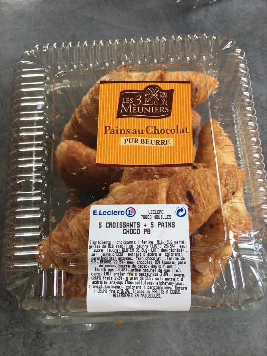 Les 3 Meuniers Pain au chocolat et croissant packshot