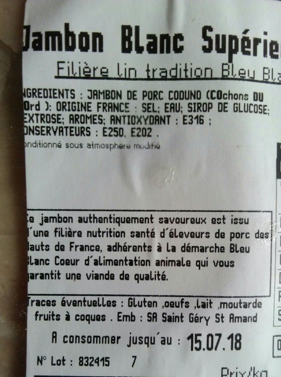 Open Food Facts Jambon blanc supérieur packshot
