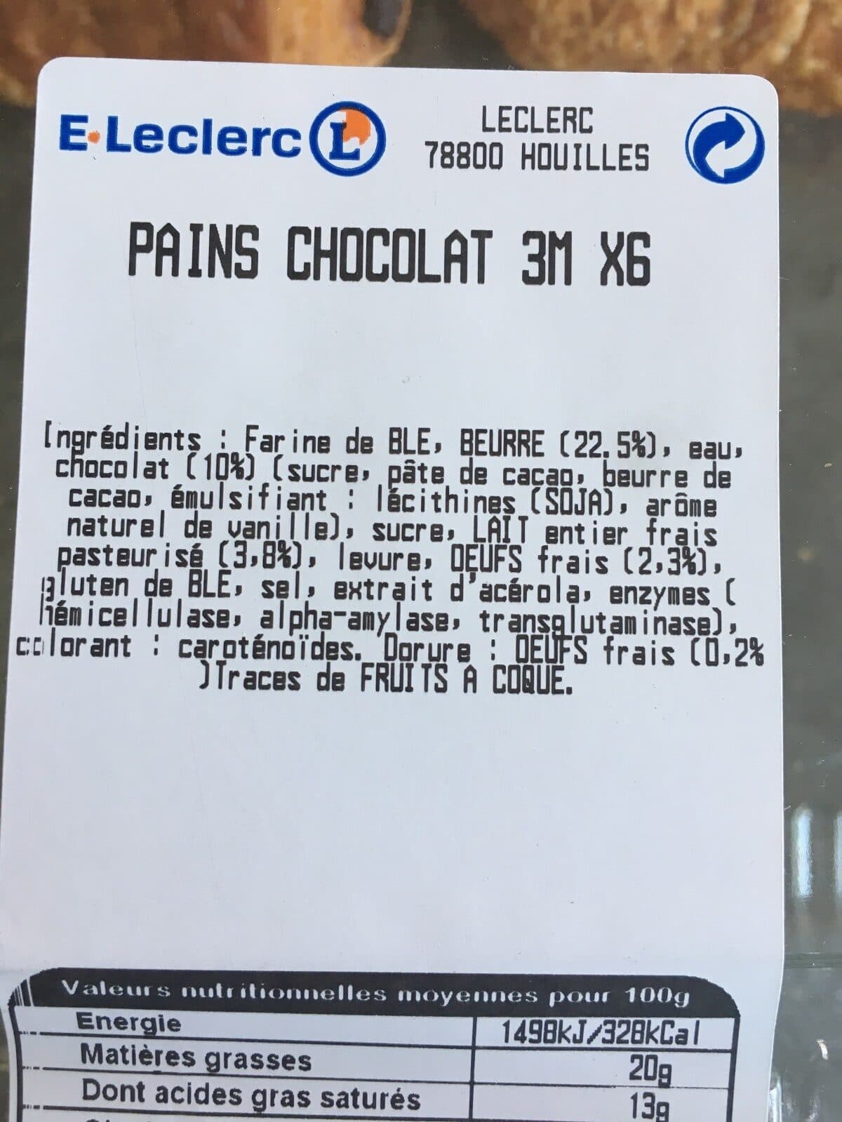 Les 3 Meuniers Pain au chocolat packshot
