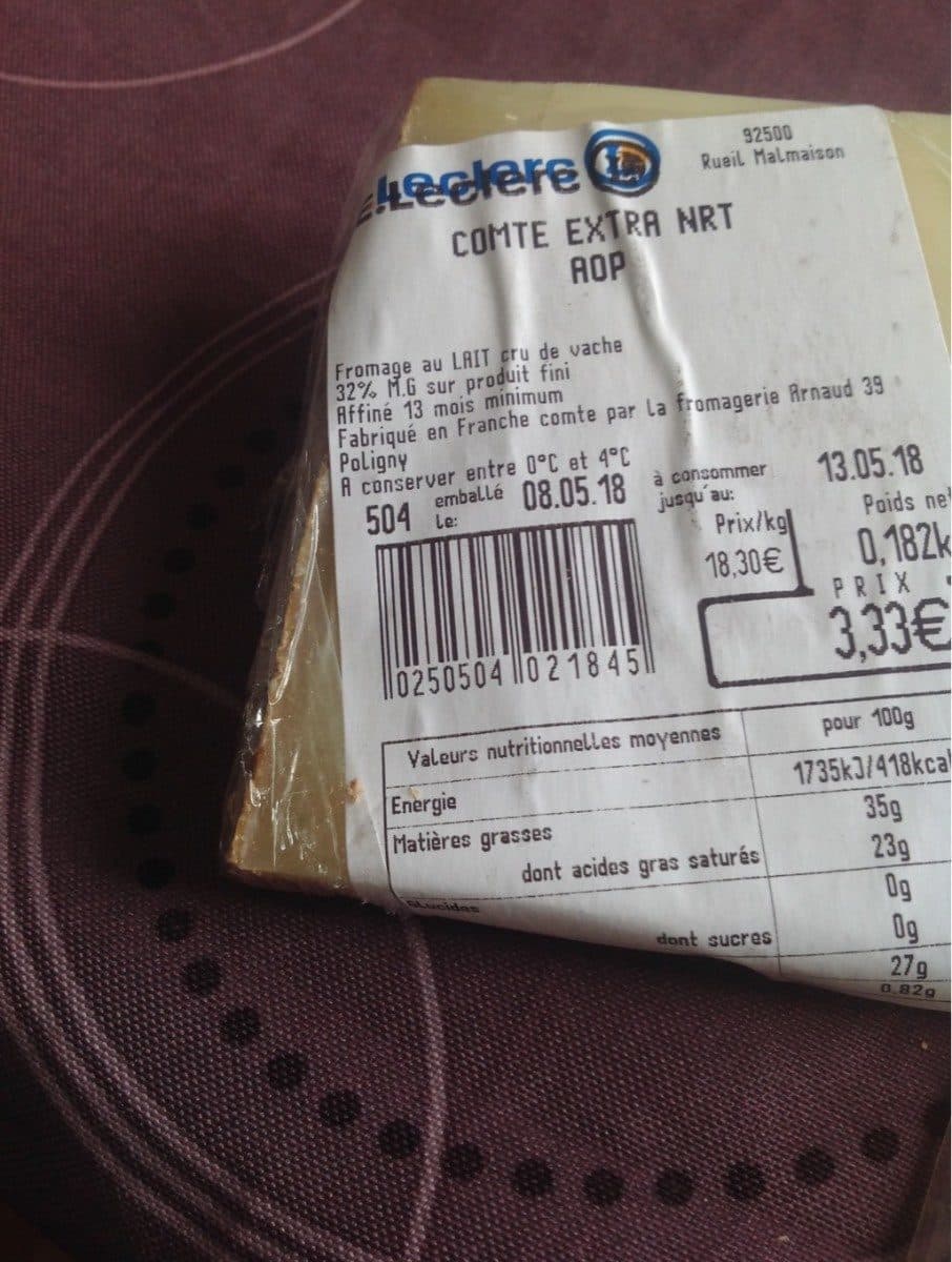 Open Food Facts Comte extra nrt aop packshot