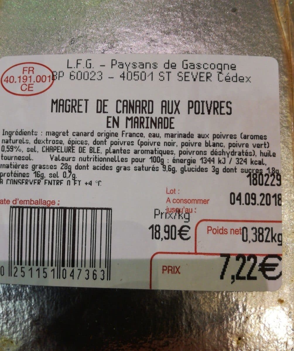 Open Food Facts Magret de canard packshot