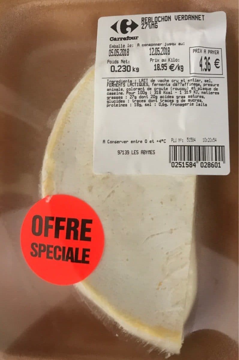 Open Food Facts Reblochon Verdannet packshot