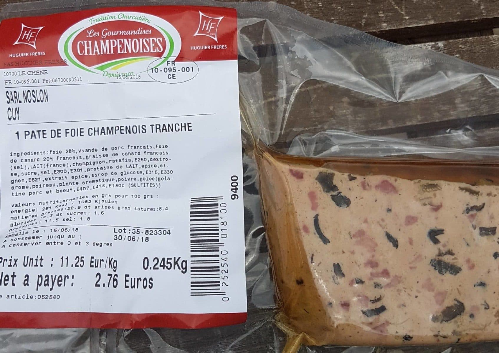 Open Food Facts Pâté de foie champenois tranché packshot