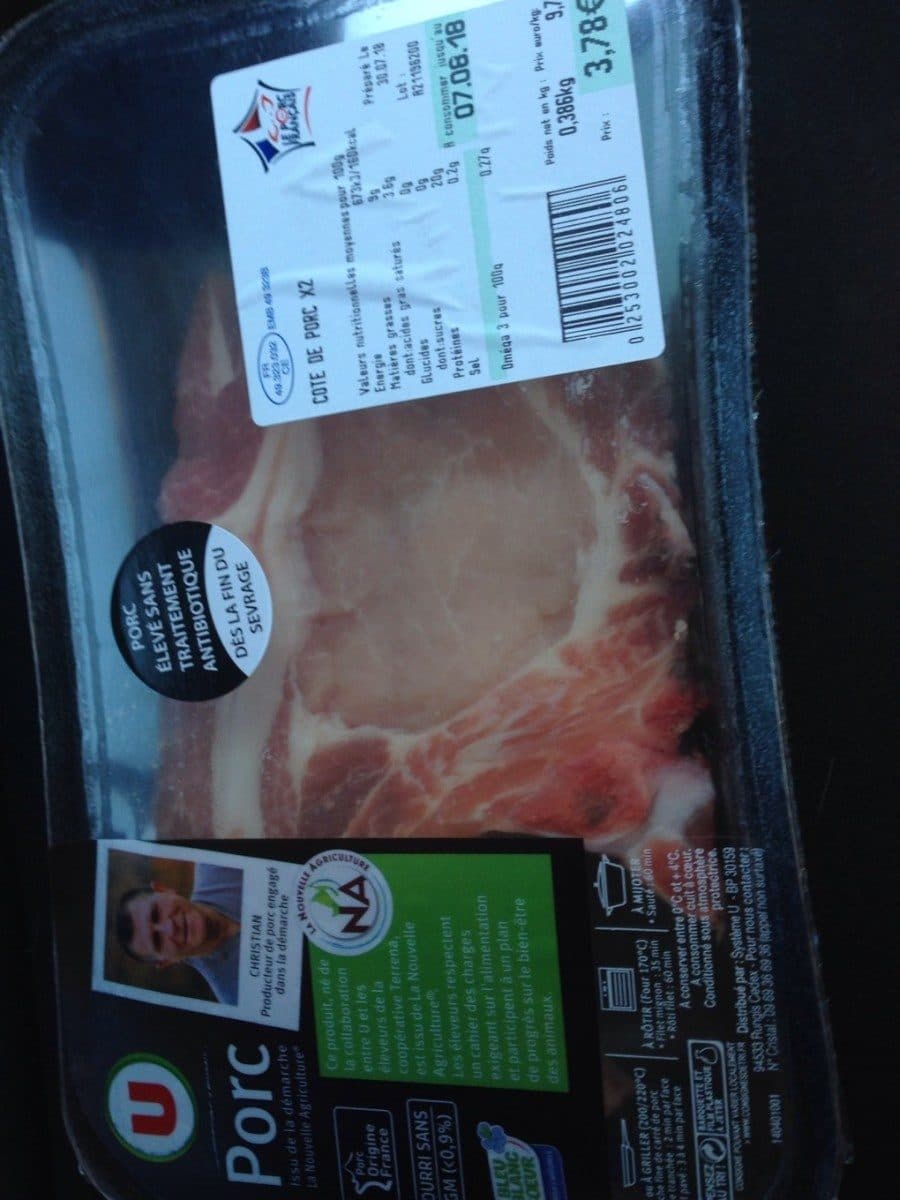 Open Food Facts Côte de porc packshot